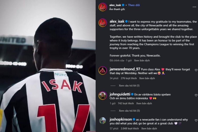 Alexander Isak chia sẻ sau khi chuyển đến Liverpool