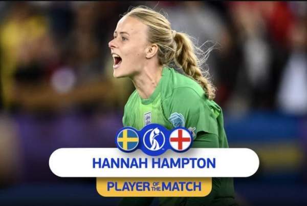 Hannah Hampton nhận giải cầu thủ xuất sắc nhất trận