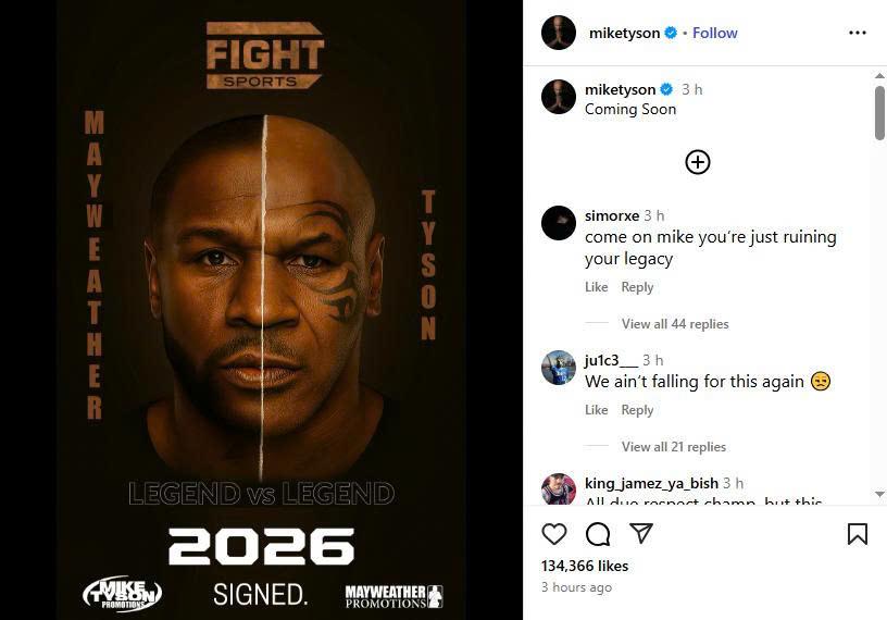 Mike Tyson tuyên bố thượng đài với Floyd Mayweather