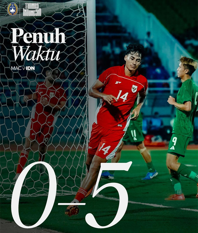 U23 Indonesia thắng đậm U23 Macau
