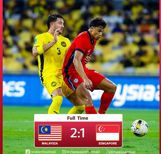 Malaysia chiến thắng trước Singapore
