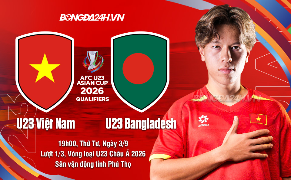 U23 Việt Nam thi đấu với U23 Bangladesh