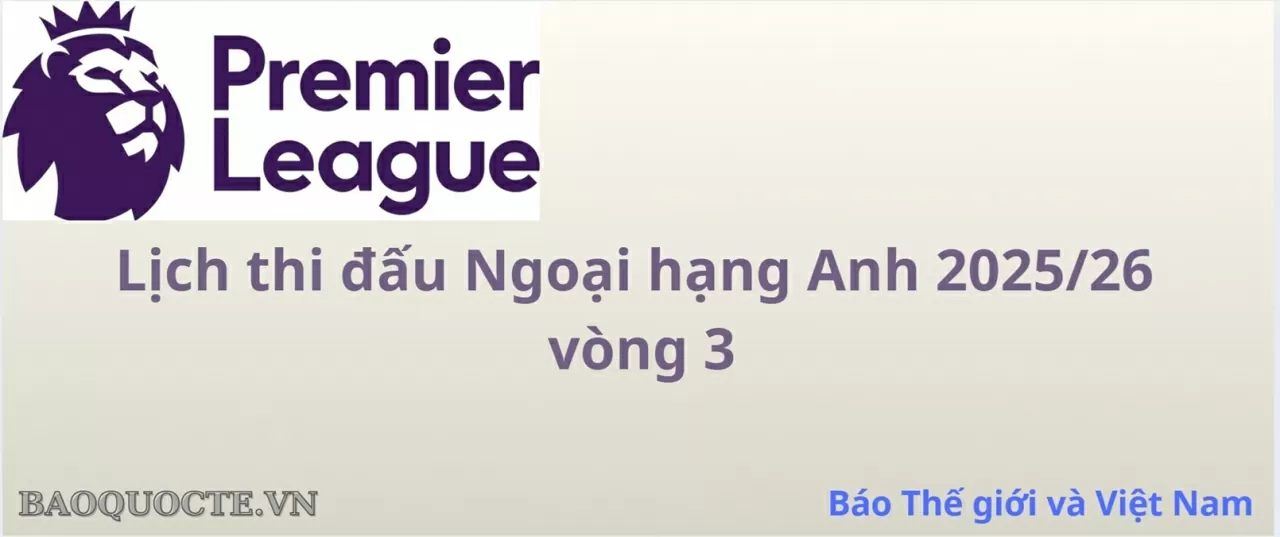 Lịch thi đấu Ngoại hạng Anh vòng 3 với các trận cầu hấp dẫn