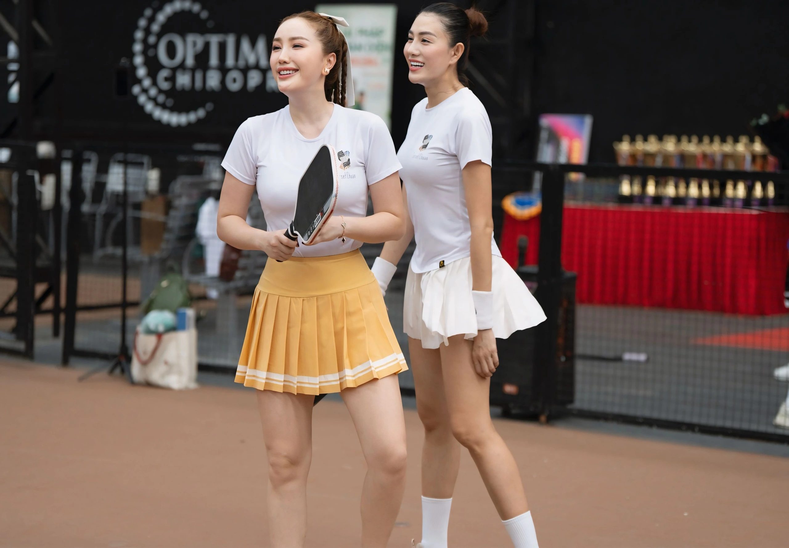 Phối hợp ăn ý của Bảo Thy trên sân pickleball