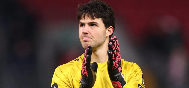 Thủ môn Lammens trong màu áo Man Utd
