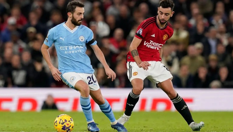 Screenshot trận derby giữa Man City và Man United
