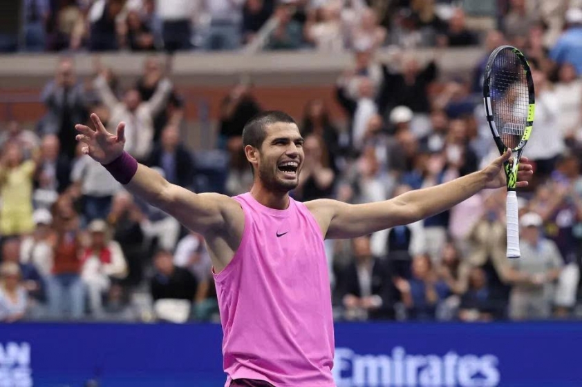Alcaraz ăn mừng chiến thắng tại US Open 2025