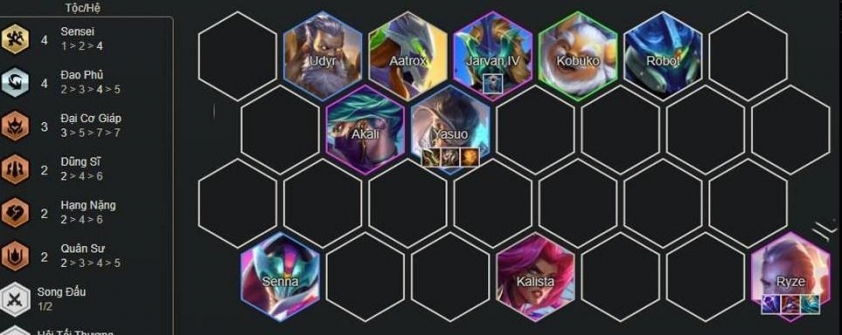 Trang bị ánh sáng cho đội hình Ryze Sensei