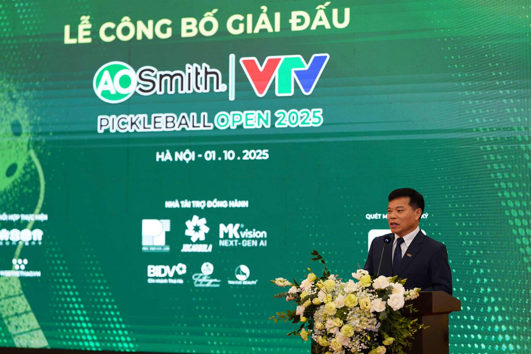 Ông Đinh Đắc Vĩnh – Phó tổng giám đốc VTV chia sẻ tại lễ công bố giải VTV A.O.Smith Pickleball Open 2025