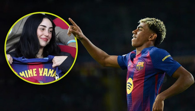 Lamine Yamal và bạn gái Nicki Nicole sau bàn thắng