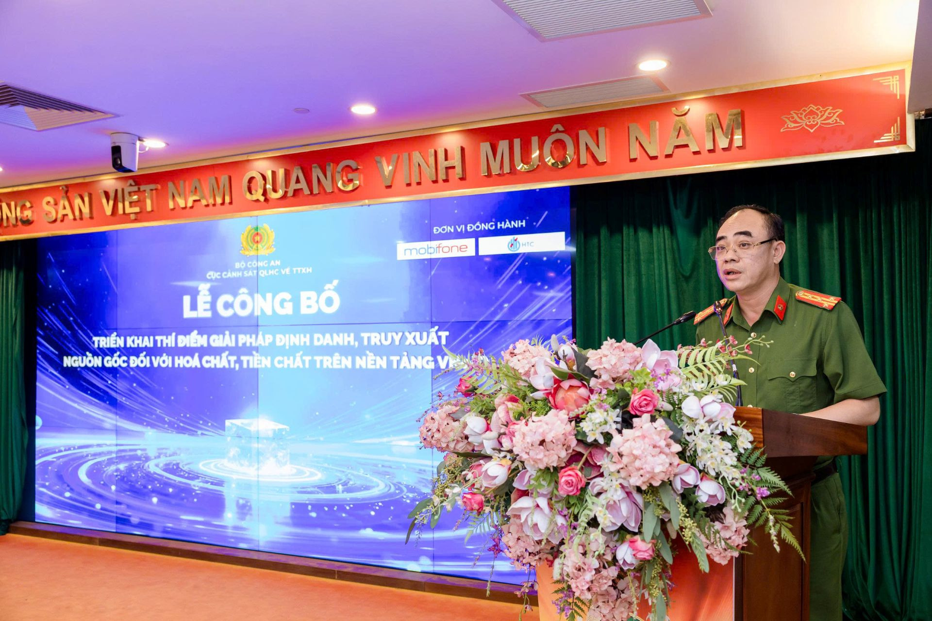 Đại tá Trần Hồng Phú - Phó Cục trưởng Cục C06 phát biểu