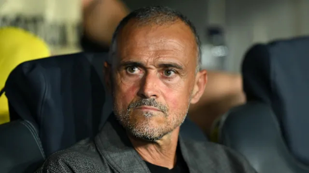 Luis Enrique theo dõi trận đấu