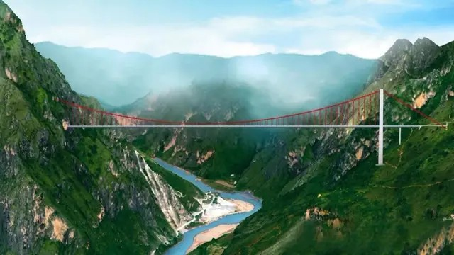 Cầu treo một nhịp dài nhất thế giới tại Trung Quốc