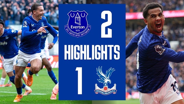 Grealish ghi bàn quyết định cho Everton Jack Grealish ăn mừng bàn thắng
