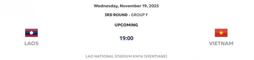 Lịch thi đấu mới của trận Lào vs Việt Nam Lịch thi đấu được đổi sang ngày 19 thay vì 18 như dự kiến.