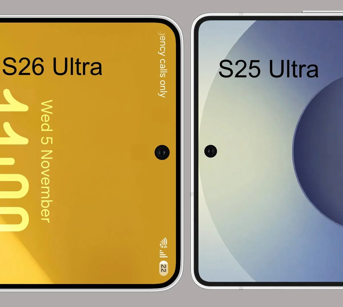 Galaxy S26 Ultra với lỗ đục màn hình lớn hơn