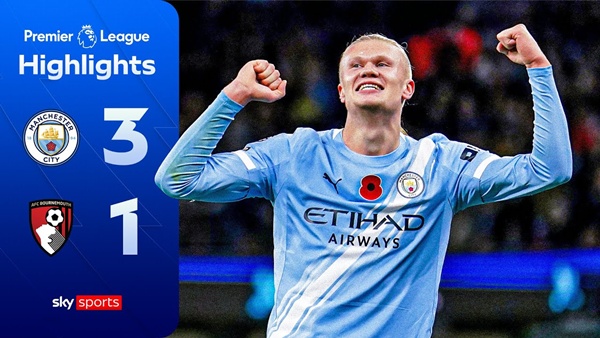 Erling Haaland ghi bàn trước Bournemouth a1