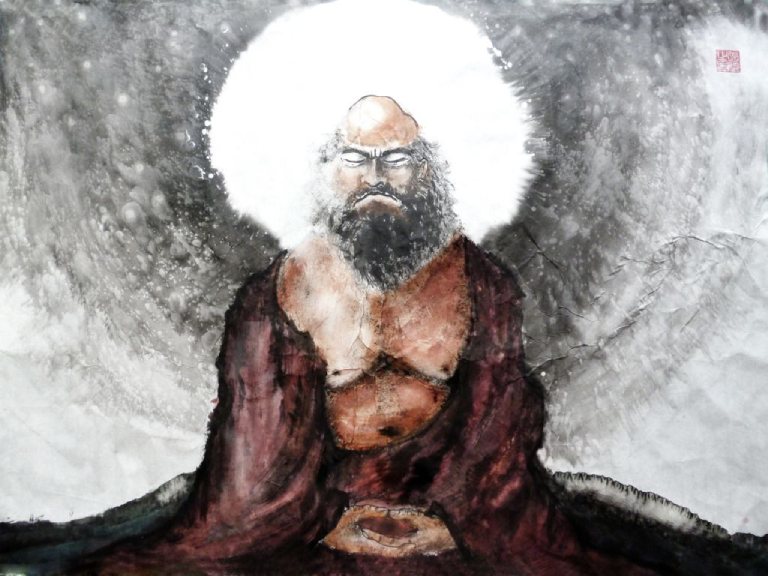 Tranh vẽ tổ sư Bồ Đề Đạt Ma Thiếu Lâm - Ảnh 2.