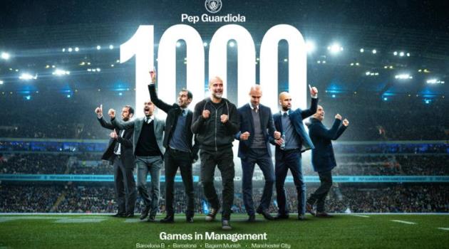 Pep vừa cán mốc đặc biệt trong sự nghiệp cầm quân. Pep Guardiola vừa vượt mốc 1000 trận dẫn dắt câu lạc bộ.