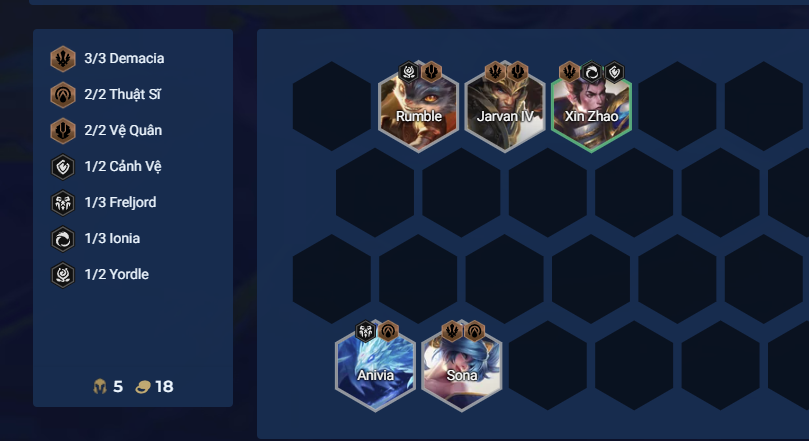 Giai đoạn đầu game đội hình Thuật Sĩ Freljord Thuật Sĩ Freljord đầu game